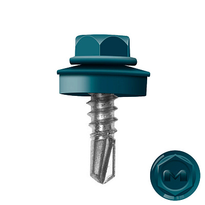 Саморез кровельный DAXMER по металлу RAL5020 Синий Океан 5,5 19мм