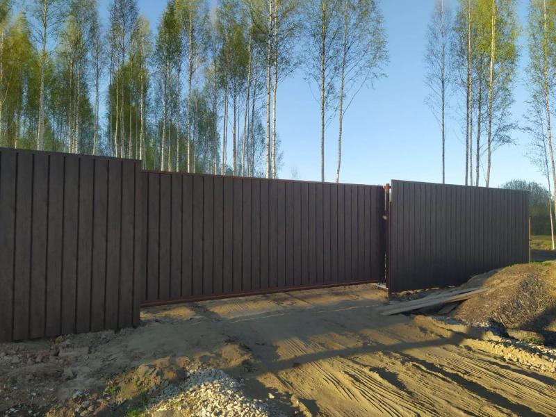 Металлосайдинг ЕВРО-БРУС 25м Темный Каштан 3D Принтек