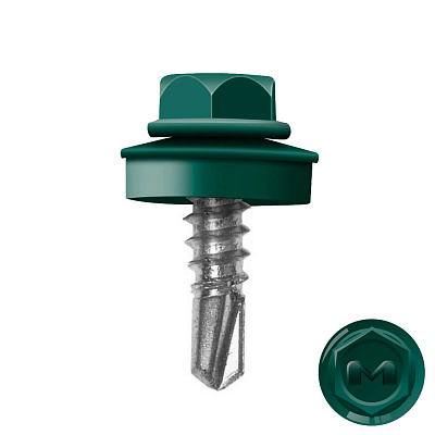 Саморез кровельный DAXMER по металлу RAL6005 Зеленый мох 5,5 19мм