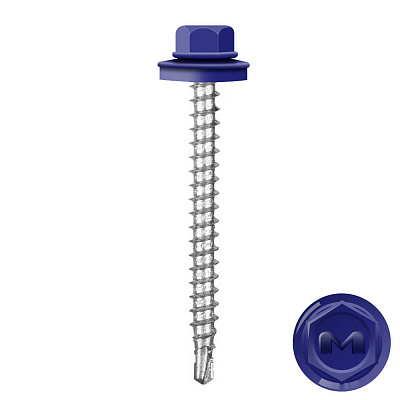 Саморез кровельный DAXMER по дереву RAL5002 Синий Ультрамарин 4,8 50мм