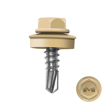 Саморез кровельный DAXMER по металлу RAL1001 Клен Светлый 5,5*19мм фото Центр Металлокровли