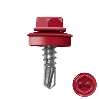 Саморез кровельный DAXMER по металлу RAL3003 Рубин 5,5 19мм