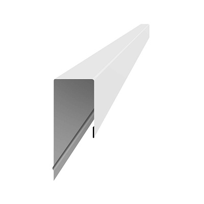 Планка заборная П-образная 10мм RAL9003 Белая 2.00 м 