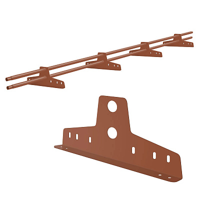 Снегозадержатель трубчатый ЭКОНОМ D-32мм 3 метра 4 опоры RAL8004 Терракотовый