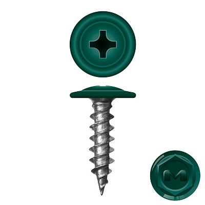 Caморез ПШ по дереву 4,2х16 RAL6005 Зеленый мох прессшайба