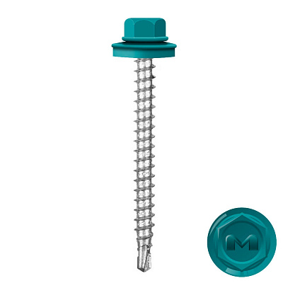 Саморез кровельный DAXMER по дереву RAL5021 Морская волна 4,8 50мм