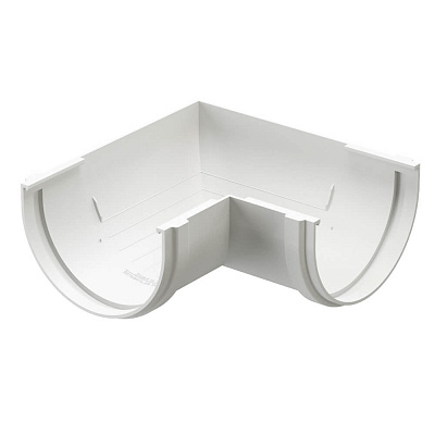 Угловой элемент желоба универсальный 90 градусов ДЕКЕ STANDARD d120мм цвет RAL 9003 Белый