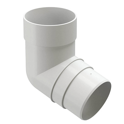 Колено трубы 72 градуса водостока Дёке Premium RAL 9003 Белый Пломбир