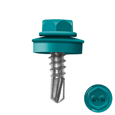 Саморез кровельный DAXMER по металлу RAL5021 Морская волна 5,5 19мм