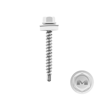 Саморез кровельный DAXMER по дереву RAL9003 Белый 4,8 35мм