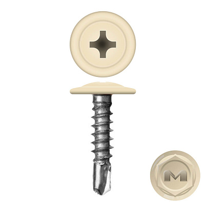 Caморез ПШС по металлу 4,2х16 RAL1015 Слоновая кость прессшайба сверло