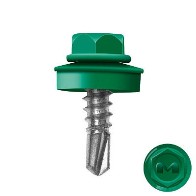 Саморез кровельный DAXMER по металлу RAL6029 Зеленая мята 5,5 19мм