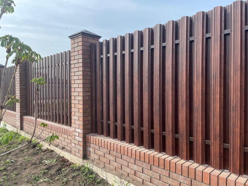 Евроштакетник широкий 32м Античный Дуб двусторонний SteelArt