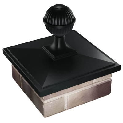 Колпак БонаМоно Черный с шаром на столб 1.5х1.5 кирпича фото 4