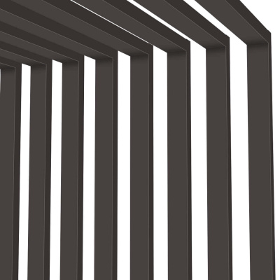 Декоративная рейка металлическая RAL8019 Темный Шоколад на стенах и потолке в сборе