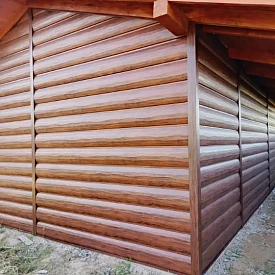 Царь-сайдинг Бревно Рубленое 4Д Темный Дуб 3D Принтек