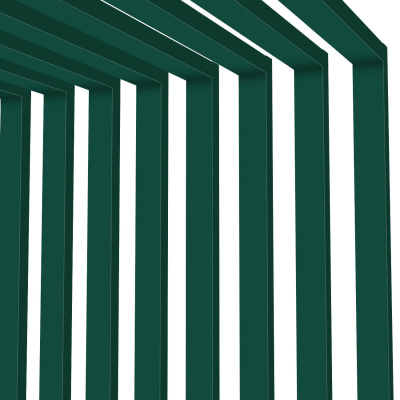 Декоративная рейка металлическая RAL6005 Зеленый Мох на стенах и потолке в сборе